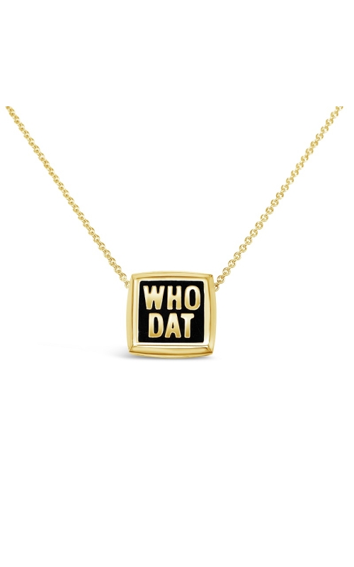 WHO DAT MEDIUM SQUARE PENDANT 458-00092