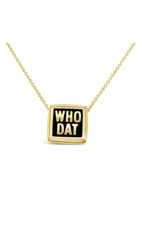 WHO DAT SQUARE LARGE PENDANT 458-00129