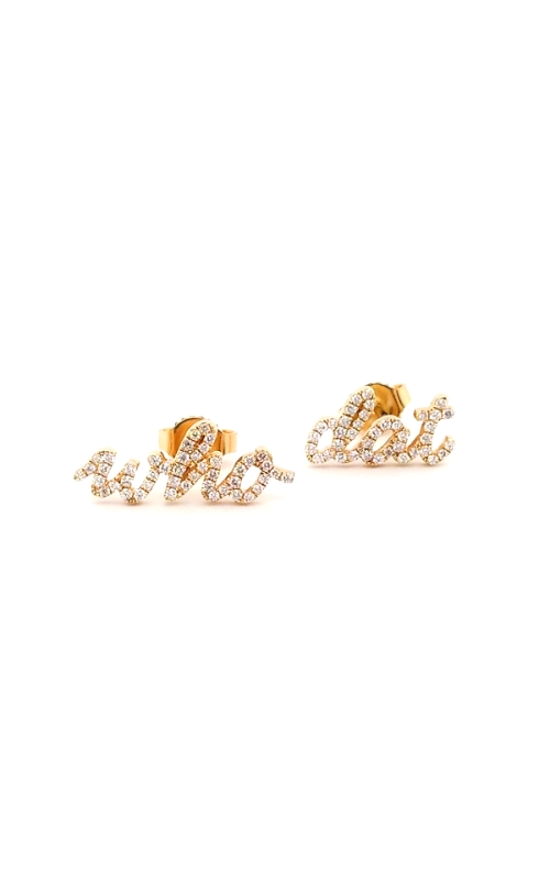 Who Dat Diamond Pave Stud Earrings 150-00044